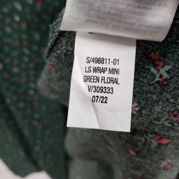 Old Navy New Women's Green Mini Floral Rayon Wrap Dress Size XXL - Picture 11 of 14